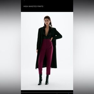 NWOT ZARA High waisted Pants size small color plum